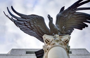 an eagle statue.