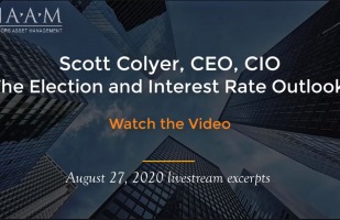 Title slide for Scott Colyer's Livestream about elections and interest rates in the USA. 
