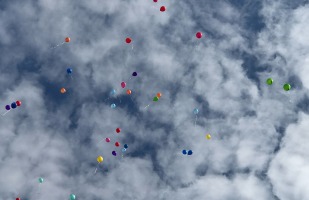 balloons in the sky.